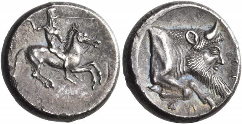 SICILY. Gela. Circa 490/85-480/75 BC. Didrachm (Silver, 19 mm, 8.51 g, 10 h). Be...