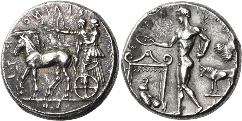 SICILY. Selinos. Circa 455-409 BC. Tetradrachm (Silver, 27 mm, 17.52 g, 8 h). ΣΕ...