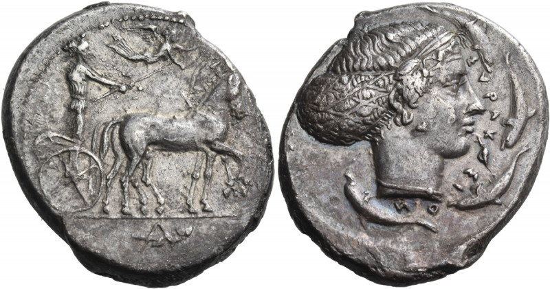 SICILY. Syracuse. Circa 420-415 BC. Tetradrachm (Silver, 29.5 mm, 16.94 g, 12 h)...