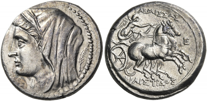 SICILY. Syracuse. Philistis, wife of Hieron II, 275-215 BC. 5 Litrai (Silver, 19...