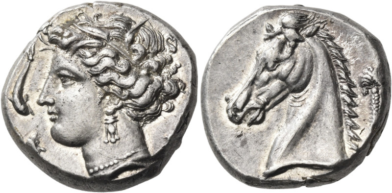 SICILY. Unlocated Punic Mint, Lilybaion or Entella. 320/315-300 BC. Tetradrachm ...