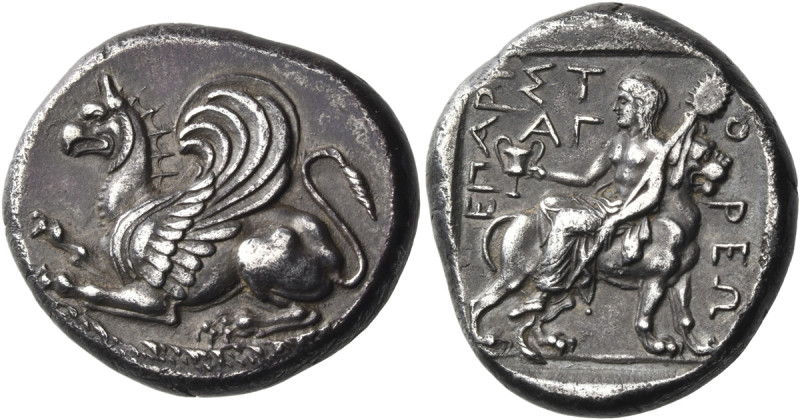 THRACE. Abdera. Circa 365-361 BC. Stater (Silver, 23.5 mm, 12.44 g, 3 h). Griffi...