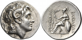 KINGS OF THRACE. Lysimachos, 305-281 BC. Tetradrachm (Silver, 30 mm, 17.16 g, 1 h), Pergamum, circa 287/6-282. Diademed head of Alexander the Great to...