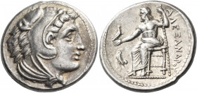 KINGS OF MACEDON. Alexander III ‘the Great’, 336-323 BC. Tetradrachm (Silver, 27 mm, 17.22 g, 7 h), Amphipolis, c. 334-323. Head of youthful Herakles ...