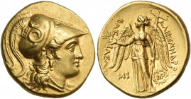 KINGS OF MACEDON. Alexander III ‘the Great’, 336-323 BC. Stater (Gold, 19 mm, 8.58 g, 1 h), struck under Seleukos I, Babylon, circa 311-300. Head of A...