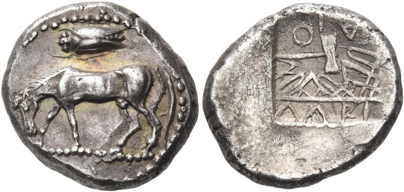 THESSALY. Larissa. Circa 479-460 BC. Drachm (Silver, 15.5 mm, 5.08 g, 12 h). Hor...