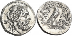 EPEIROS, Federal coinage of the Epirote Republic. Circa 234/3-168 BC. Drachm (Silver, 20 mm, 5.01 g, 7 h), Dodona. Head of Zeus of Dodona to right, we...