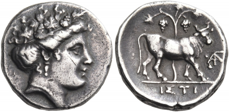 EUBOIA. Histiaia. Circa 350-300 BC. Drachm (Silver, 16 mm, 3.35 g, 12 h). Wreath...