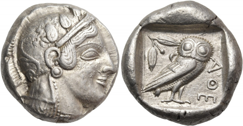 ATTICA. Athens. Circa 470-467 BC. Tetradrachm (Silver, 23.5 mm, 17.22 g, 1 h). H...