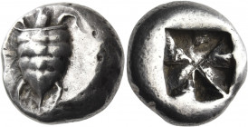 ISLANDS OFF ATTICA, Aegina. Circa 550-530/25 BC. Stater (Silver, 20.0 mm, 12.61 g). "Proto-tortoise" with thin collar and shell divided into thirteen ...