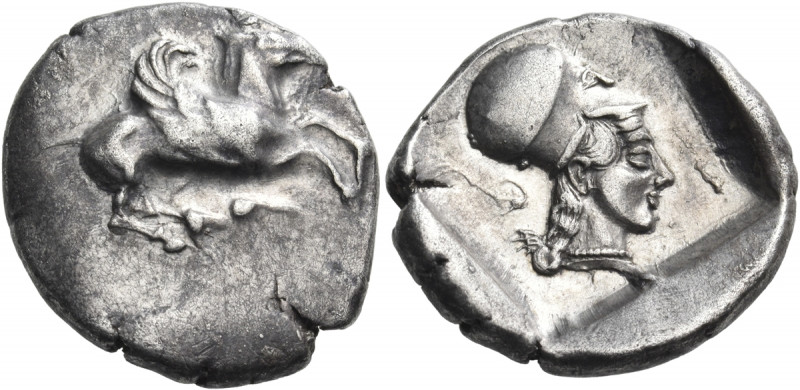 CORINTHIA. Corinth. Circa 450-415 BC. Stater (Silver, 24 mm, 8.40 g, 9 h). Ϙ Peg...