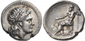 ARGOLIS. Epidauros. Circa late 250s. Drachm (Silver, 20 mm, 5.63 g, 3 h), heavy weight series. Laureate head of Apollo Maleatas to right, his hair fal...
