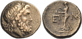 ARGOLIS. Epidauros. Circa 225-200 BC. Tetrachalkon (Bronze, 20 mm, 3.88 g, 11 h). Laureate and bearded head of Asklepios to right. Rev. Epione walking...