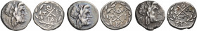 ARGOLIS. Epidauros. Circa 160-146 BC. (Silver, 7.06 g), Lot of three AR coins of the Achaian League from Epidauros. 1. 16 mm, 2.34 g, 3 h. Laureate he...