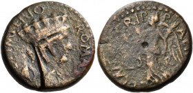 ARGOLIS. Epidauros. after c. 68-69 AD. Assarion (Bronze, 26 mm, 7.11 g, 9 h), a Corinthian as, struck under the duovir L Caninius Agrippa, countermark...