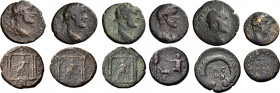 ARGOLIS. Epidaurus. Antoninus Pius, 138-161. (Bronze, 43.97 g), Lot of six AE coins of Antoninus Pius from Epidauros. 1. Diassarion. 23.5 mm, 8.31 g, ...