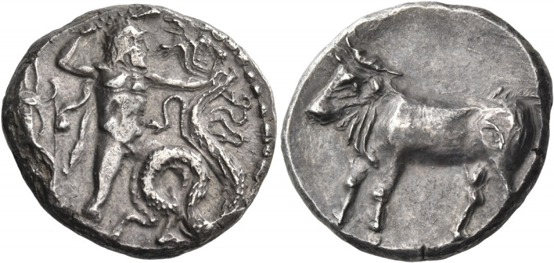 CRETE. Phaistos. Circa 320-300 BC. Stater (Silver, 25 mm, 11.63 g, 2 h). Herakle...