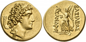 KINGS OF BOSPOROS. Asander, Circa 47-17 BC. Stater (Gold, 19 mm, 8.19 g, 12 h), regnal year ς = 6 = 42/1 BC. Diademed head of Asander to right. Rev. Β...