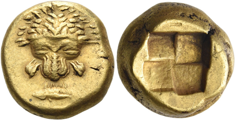 MYSIA. Kyzikos. Circa 550-500 BC. Stater (Electrum, 18.5 mm, 15.43 g). Lion scal...