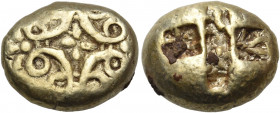IONIA. Uncertain mint, perhaps Erythrae . Circa 600-570 BC. Hemistater (Electrum, 16 mm, 7.02 g). A complex floral design. Rev. Two rough incuse squar...