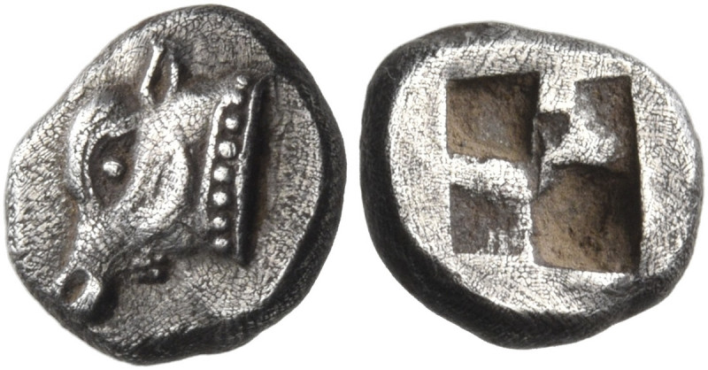 IONIA. Uncertain mint. Circa 550-500 BC. Obol (Silver, 9 mm, 0.99 g). Head of a ...