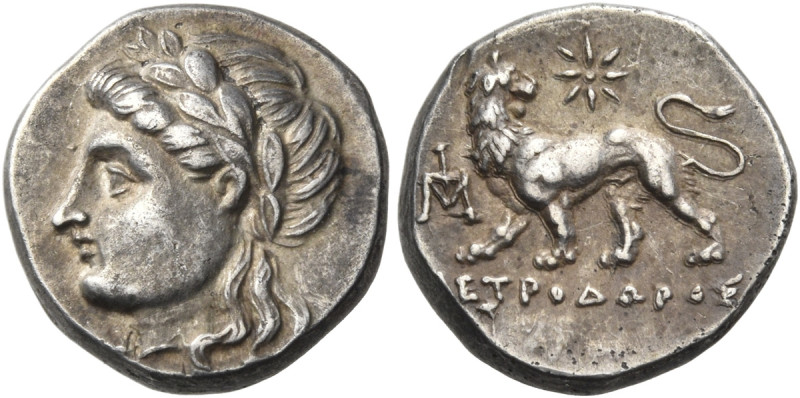 IONIA. Miletos. Circa 340-325 BC. Drachm (Silver, 14.0 mm, 3.53 g, 11 h), struck...