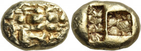 ISLANDS OFF IONIA, Samos. Circa 600-570 BC. Hemistater (Electrum, 16 mm, 8.70 g), Euboic-Samian standard. Rough surface with irregular markings. Rev. ...