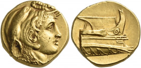 PTOLEMAIC KINGS OF EGYPT. Ptolemy I Soter, As satrap, 323-305 BC. Stater (Gold, 15.2 mm, 8.53 g, 12 h), Alexandria, c. 312. Diademed head of Alexander...