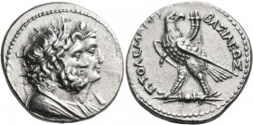 PTOLEMAIC KINGS OF EGYPT. Ptolemy V Epiphanes, 205-180 BC. Tetradrachm (Silver, 26 mm, 13.98 g, 12 h), Soloi in Cilicia, c. 204-200 BC. Jugate busts t...