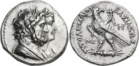 PTOLEMAIC KINGS OF EGYPT. Ptolemy V Epiphanes, 205-180 BC. Tetradrachm (Silver, 26.5 mm, 13.87 g, 12 h), Soloi in Cilicia, c. 204-200 BC. Jugate busts...
