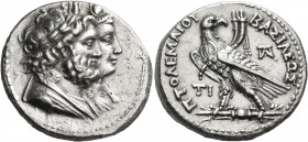 PTOLEMAIC KINGS OF EGYPT. Ptolemy V Epiphanes, 205-180 BC. Tetradrachm (Silver, 27 mm, 13.90 g, 11 h), Soloi in Cilicia, c. 200 BC. Jugate busts to ri...