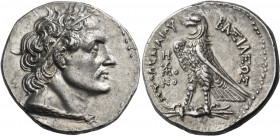 PTOLEMAIC KINGS OF EGYPT. Ptolemy V Epiphanes, 205-180 BC. Tetradrachm (Silver, 28 mm, 14.10 g, 11 h), uncertain mint, probably in Cyprus, after 198. ...