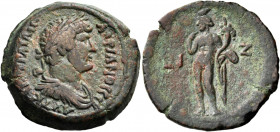 EGYPT. Alexandria. Hadrian, 117-138. Diobol (Bronze, 26.00 mm, 9.93 g, 11 h), year IZ = 17 = 132-133. ΑΥΤ ΚΑΙC ΤΡΑΙΑΝ - ΑΔΡΙΑΝΟC CEB Laureate, draped ...