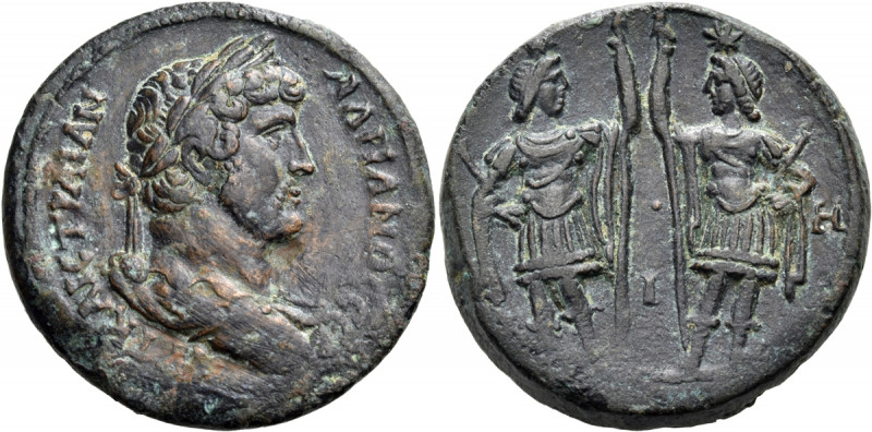 EGYPT. Alexandria. Hadrian, 117-138. Drachm (Bronze, 33.00 mm, 26.42 g, 12 h), y...
