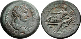 EGYPT. Alexandria. Hadrian, 117-138. Drachm (Bronze, 34.70 mm, 25.75 g, 12 h), year 19 = 134-135. ΑΥΤ ΚΑΙC ΤΡΑΙΑΝ ΑΔΡΙΑΝΟC CEB Laureate, draped and cu...