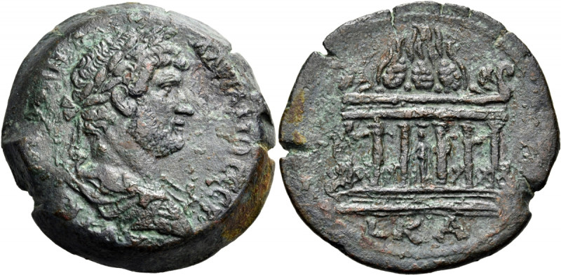 EGYPT. Alexandria. Hadrian, 117-138. Drachm (Bronze, 35.00 mm, 29.69 g, 12 h), y...