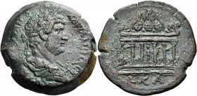 EGYPT. Alexandria. Hadrian, 117-138. Drachm (Bronze, 35.00 mm, 29.69 g, 12 h), year KA = 21 = 136-137. [AΥΤ ΚΑΙC ΤΡΑΙ]ΑΝ - ΑΔΡΙΑΝΟC CEΒ Laureate, drap...
