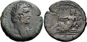 EGYPT. Alexandria. Antoninus Pius, 138-161. Drachm (Bronze, 33.50 mm, 21.46 g, 12 h), year A = 1 = 138. [ΑYΤ] Κ Τ ΑΙΛ ΑΔΡ - [ΑΝΤΝΙΝΟC EYC CEΒ] Bare he...