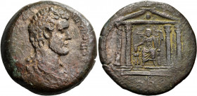 EGYPT. Alexandria. Antoninus Pius, 138-161. Drachm (Bronze, 35.00 mm, 24.23 g, 1 h), year B = 2 = 138-139. [ΑYΤ Κ Τ ΑΙΛ ΑΔΡ] - ΑΝΤΝΙΝΟC EYCEΒ Barehead...