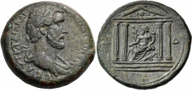 EGYPT. Alexandria. Antoninus Pius, 138-161. Drachm (Bronze, 33.50 mm, 27.82 g, 12 h), year Δ = 4 = 140-141. ΑYΤ Κ Τ ΑΙΛ ΑΔΡ - ΑΝΤωΝΙΝΟC EYC - EΒ Laure...