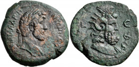 EGYPT. Alexandria. Antoninus Pius, 138-161. Drachm (Bronze, 36.00 mm, 21.89 g, 12 h), year 5 = 141-142. ΑYΤ Κ Τ ΑΙΛ ΑΔΡ - ΑΝΤωΝΙΝΟC EYCEΒ Laureate hea...