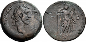 EGYPT. Alexandria. Antoninus Pius, 138-161. Drachm (Bronze, 33.50 mm, 24.35 g, 11 h), year Ε = 5 = 141-142. ΑVΤ Κ Τ ΑΙΛ ΑΔΡ - [ΑΝΤⲰΝΙΝΟϹ ƐVϹƐΒ] Laurea...