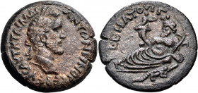 EGYPT. Alexandria. Antoninus Pius, 138-161. Drachm (Bronze, 34.00 mm, 20.63 g, 12 h), year 9 = 145-146. ΑYΤ Κ Τ ΑΙΛ ΑΔΡ - ΑΝΤωΝEΙΝΟC CΕΒ ΕΥC Laureate ...