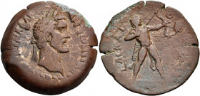 EGYPT. Alexandria. Antoninus Pius, 138-161. Drachm (Bronze, 34.60 mm, 22.46 g, 12 h), the sixth labor of Herakles - Herakles and the Stymphalian Birds...
