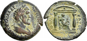EGYPT. Alexandria. Antoninus Pius, 138-161. Drachm (Bronze, 36.00 mm, 21.20 g, 11 h), year 12 = 148-149. AYΤ Κ Τ ΑΙΛ ΑΔΡ - ΑΝΤωΝΙΝΟC CE-B EYC Laureate...