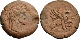 EGYPT. Alexandria. Antoninus Pius, 138-161. Drachm (Bronze, 34.00 mm, 18.73 g, 12 h), year ΙΔ = 14 = 150-151. [AΥT K T] AIΛ AΔP - [ANTωNINOC CEB EYC] ...