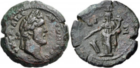 EGYPT. Alexandria. Antoninus Pius, 138-161. Diobol (Bronze, 24.00 mm, 8.96 g, 12 h), year IZ = 17 = 153-154. AYΤ Κ Τ ΑΙΛ ΑΔΡ - ΑΝΤωΝΙΝΟC Laureate head...