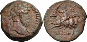 EGYPT. Alexandria. Lucius Verus, 161-169. Drachm (Bronze, 32.00 mm, 20.91 g, 12 h), year Ϛ = 6 = 165-166. [Λ ΑYΡΗΛΙΟ] - C ΟYΗΡΟC CEΒ Laureate head of ...