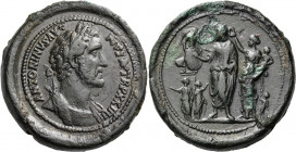 Antoninus Pius, 138-161. Medallion (Bronze, 40 mm, 56.02 g, 1 h), Rome, 160-161. ANTONINVS AVG PIVS P P TR P XXIII Laureate, draped and cuirassed bust...
