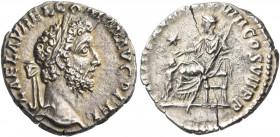 Commodus, 177-192. Denarius (Silver, 17 mm, 2.80 g, 12 h), struck shortly before his assassination, Rome, 192. L AEL AVREL COMM AVG P FEL Laureate hea...